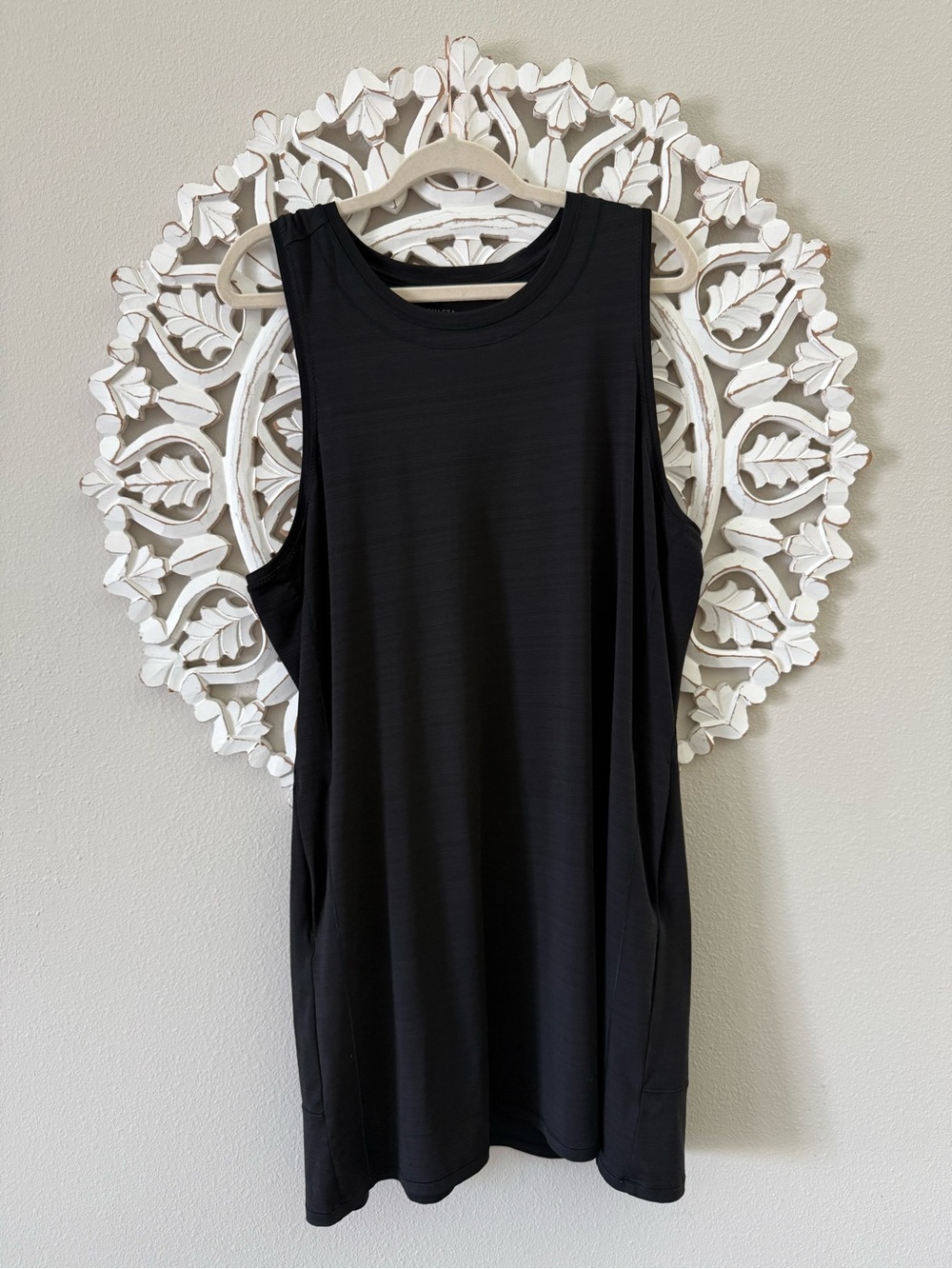 Athleta Black Sleeveless Tank Dress with Pockets, Summer Size XL